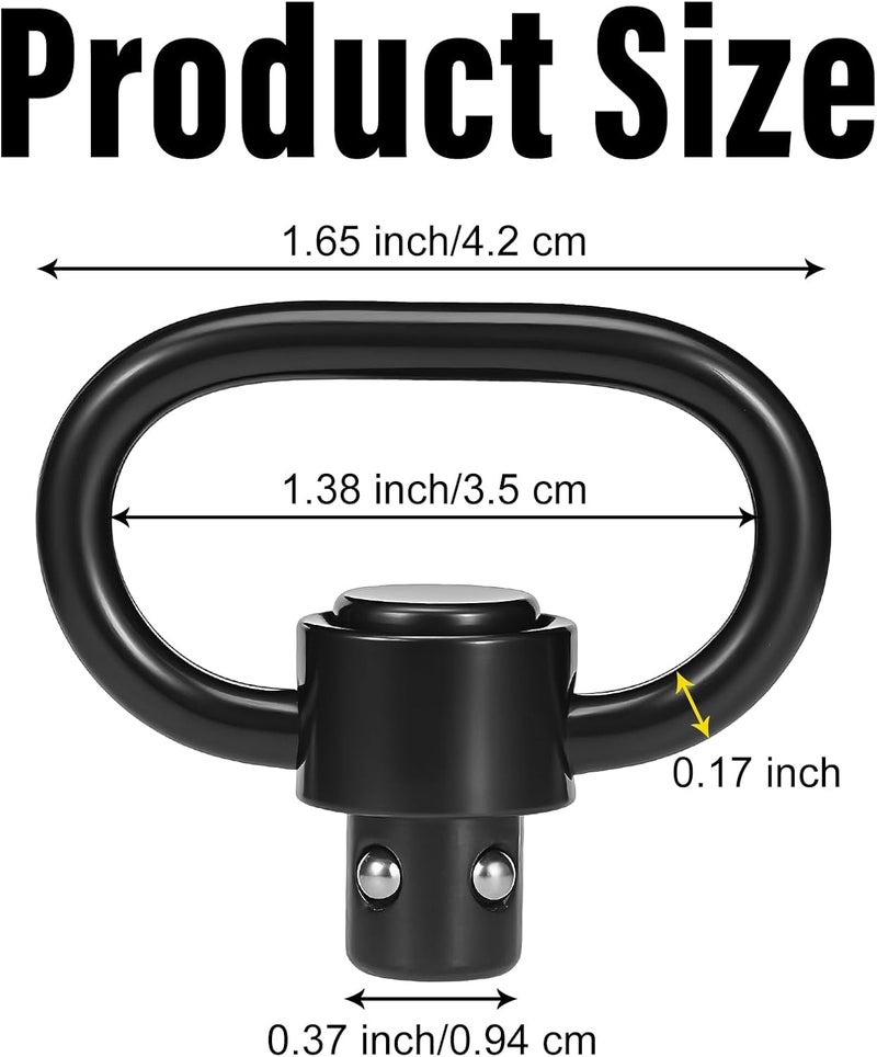 NEATABY Quick Detach Sling Swivel Attachments, Heavy Duty Button-Operated Mount, Two Point and Traditional Sling Swivel, Black - Image 2